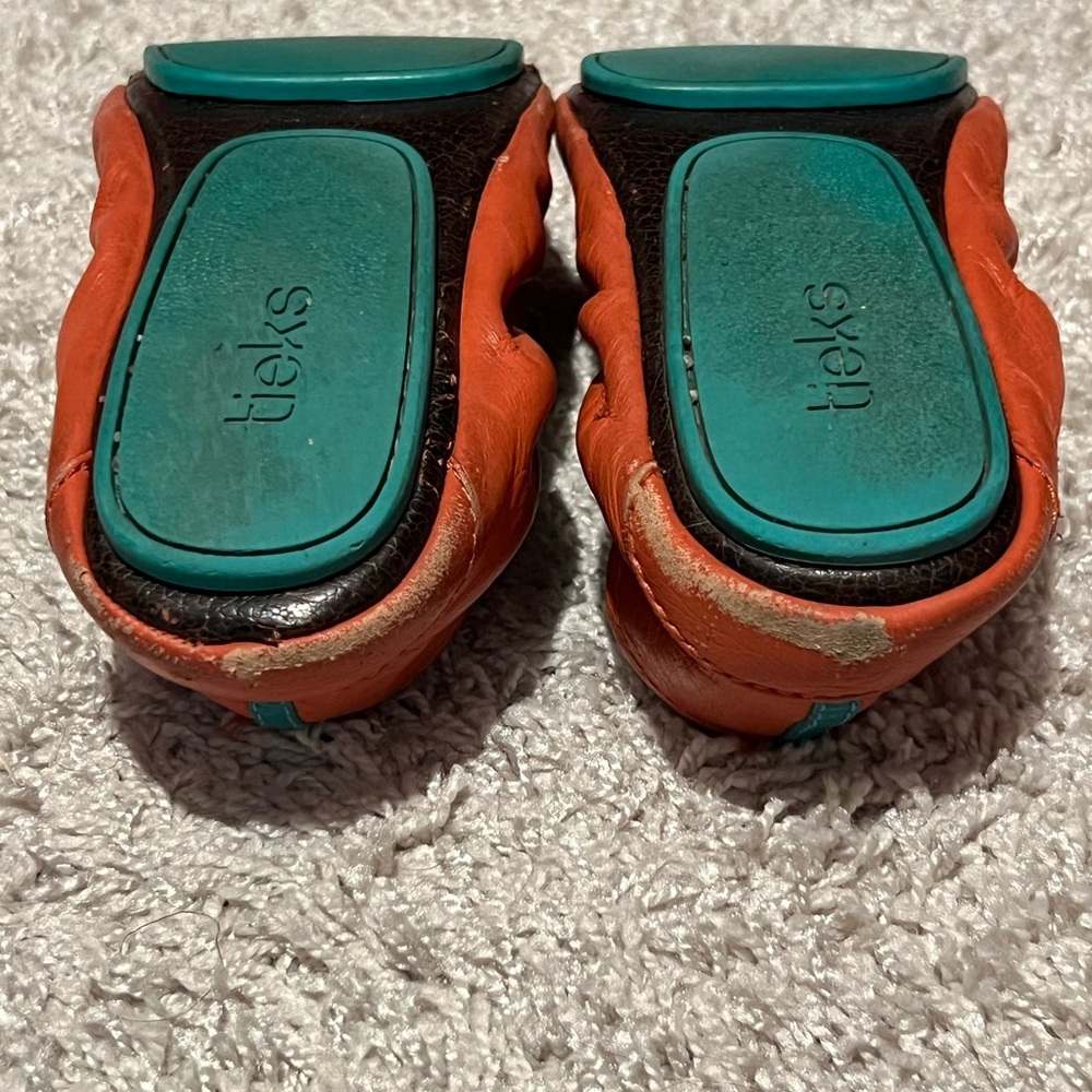 Women's Tieks Orange Leather Ballet Flats - Picture 5 of 8